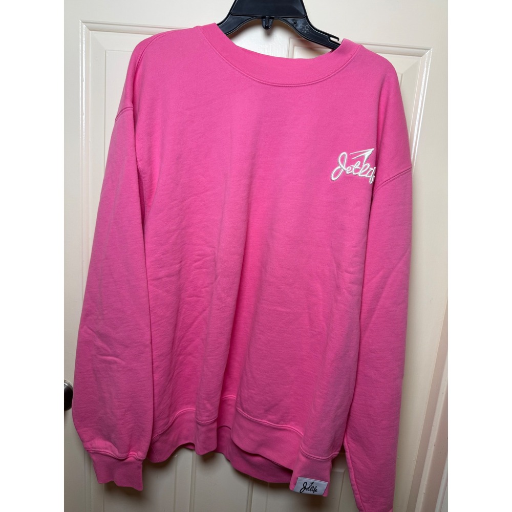 Jet Life Apparel Pink Crewneck Sweatshirt Embroidered Logo XXL Pullover